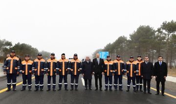 Президент Ильхам Алиев принял участие в открытии 101-117-км участка автомобильной дороги Баку-Шамахы-Евлах