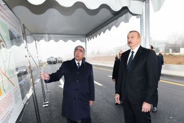 Президент Ильхам Алиев принял участие в открытии 101-117-км участка автомобильной дороги Баку-Шамахы-Евлах