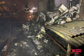 На рынке стройматериалов в Сабунчинском районе Баку произошел пожар - ФОТО