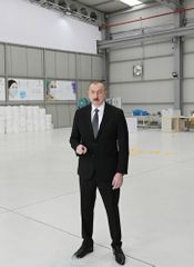 Президент Ильхам Алиев принял участие в открытии предприятия по производству медицинских масок - ОБНОВЛЕНО