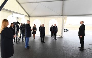 Президент Ильхам Алиев принял участие в открытии магистрального газопровода, проведенного в Сумгайыт - ОБНОВЛЕНО