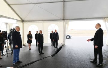 Президент Ильхам Алиев принял участие в открытии магистрального газопровода, проведенного в Сумгайыт - ОБНОВЛЕНО