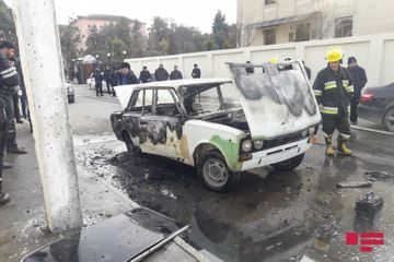 В Газахе сгорел автомобиль