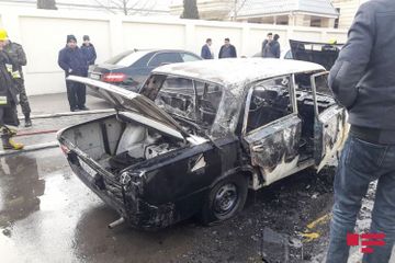 В Газахе сгорел автомобиль