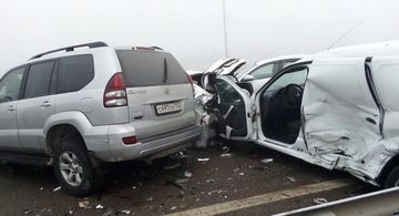 В России на трассе «Дон» столкнулись 34 автомобиля, есть погибшие и раненые  - ФОТО