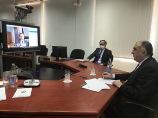 Глава МИД Азербайджана провел встречу с комиссаром ЕС в формате видеоконференции