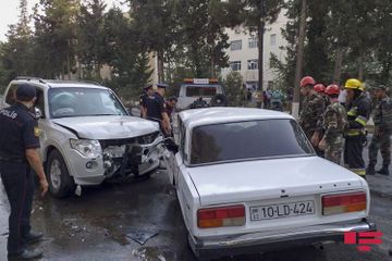 В Ширване столкнулись 3 автомобиля, есть пострадавшие  - ФОТО