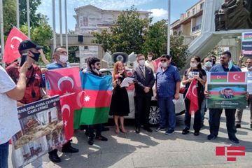 В Стамбуле состоялась акция в поддержку Азербайджана и в знак протеста против действий Армении – ФОТО