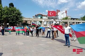 В Стамбуле состоялась акция в поддержку Азербайджана и в знак протеста против действий Армении – ФОТО
