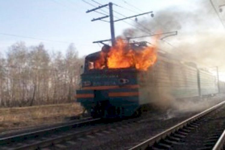 В Агдаше сгорел тепловоз