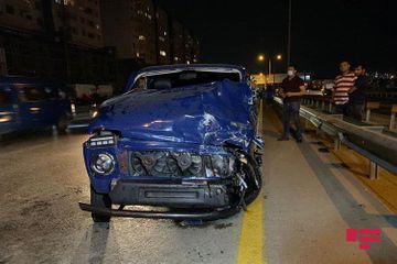 На дороге Баку-Сумгайыт столкнулись 3 автомобиля, есть пострадавшие - ФОТО