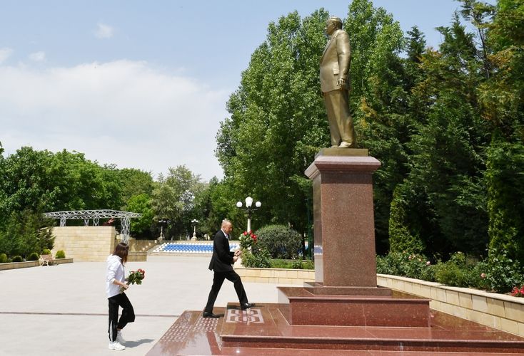 Президент Ильхам Алиев прибыл в Шамахинский район