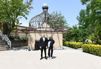 Президент Ильхам Алиев ознакомился с работой, проводимой в рамках реконструкции святилища Пирсаат Баба в Шамахы - ОБНОВЛЕНО