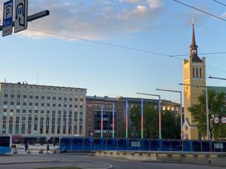 Площадь в Таллине окрасилась в цвета азербайджанского флага - ФОТО