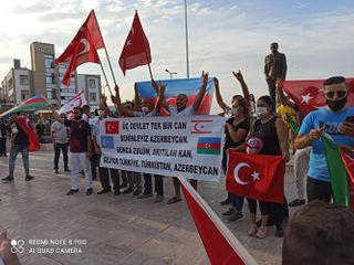 В Турецкой Республике Северного Кипра проведен митинг в поддержку Карабаха – ФОТО 