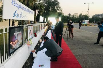 В Пакистане в анклаве, где находятся посольства зарубежных стран, создан уголок в связи с последствиями армянского террора - ВИДЕО - ФОТО