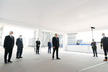 Президент Ильхам Алиев принял участие в церемонии закладки фундамента морских операций на месторождении «Абшерон»  - ОБНОВЛЕНО