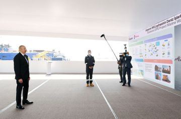 Президент Ильхам Алиев принял участие в церемонии закладки фундамента морских операций на месторождении «Абшерон»  - ОБНОВЛЕНО