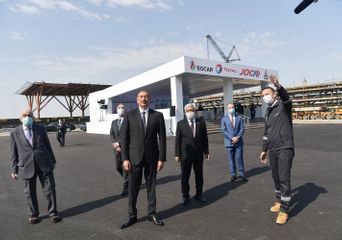 Президент Ильхам Алиев принял участие в церемонии закладки фундамента морских операций на месторождении «Абшерон»  - ОБНОВЛЕНО