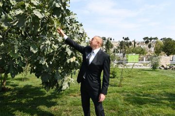 Президент Ильхам Алиев и первая леди Мехрибан Алиева ознакомились с работами по благоустройству в поселке Балаханы - ОБНОВЛЕНО