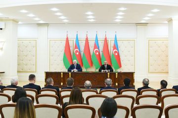Президенты Азербайджана и Беларуси выступили с заявлениями для прессы - ОБНОВЛЕНО