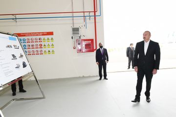 Президент Ильхам Алиев принял участие в открытии Гаджигабульского промышленного квартала - ОБНОВЛЕНО
