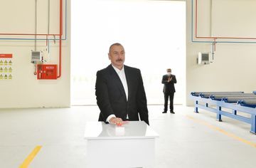 Президент Ильхам Алиев принял участие в открытии Гаджигабульского промышленного квартала - ОБНОВЛЕНО