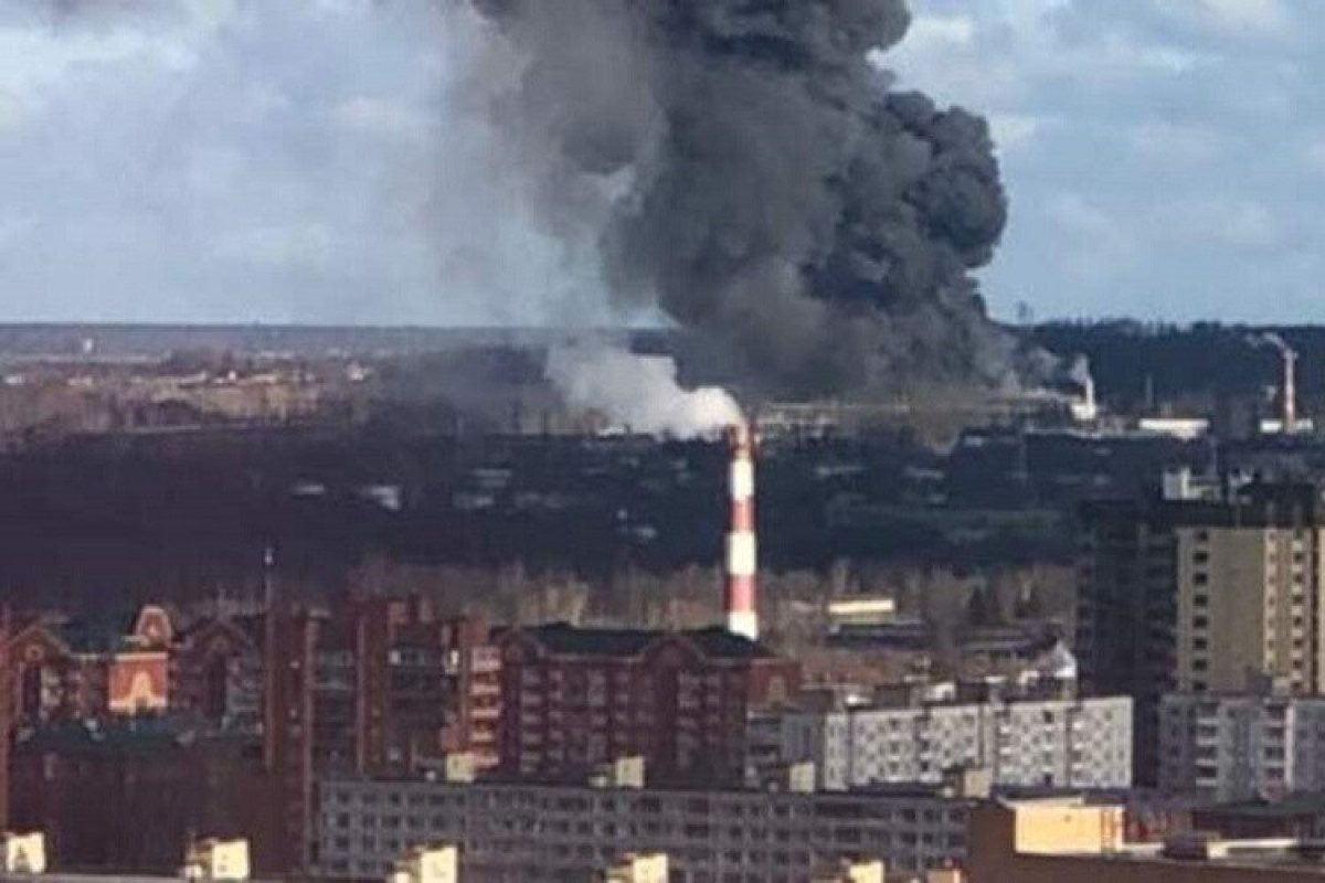 Пожар на Каменском химкомбинате в Ростовской области РФ