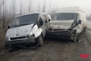В результате обледенения дороги в Кюрдамире произошли цепные ДТП, пострадали сотрудники полиции - ФОТО