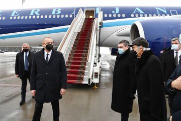 Президент Азербайджана отправился с рабочим визитом в Москву - ФОТО