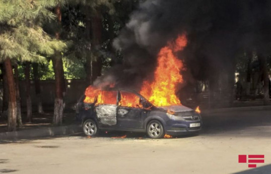 В Билясуваре сгорел автомобиль