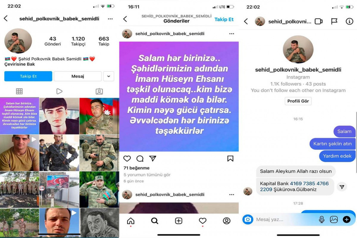 Задержан вымогатель, открывший фальшивую страницу от имени шехида, полковника Бабека Самидли-ВИДЕО 