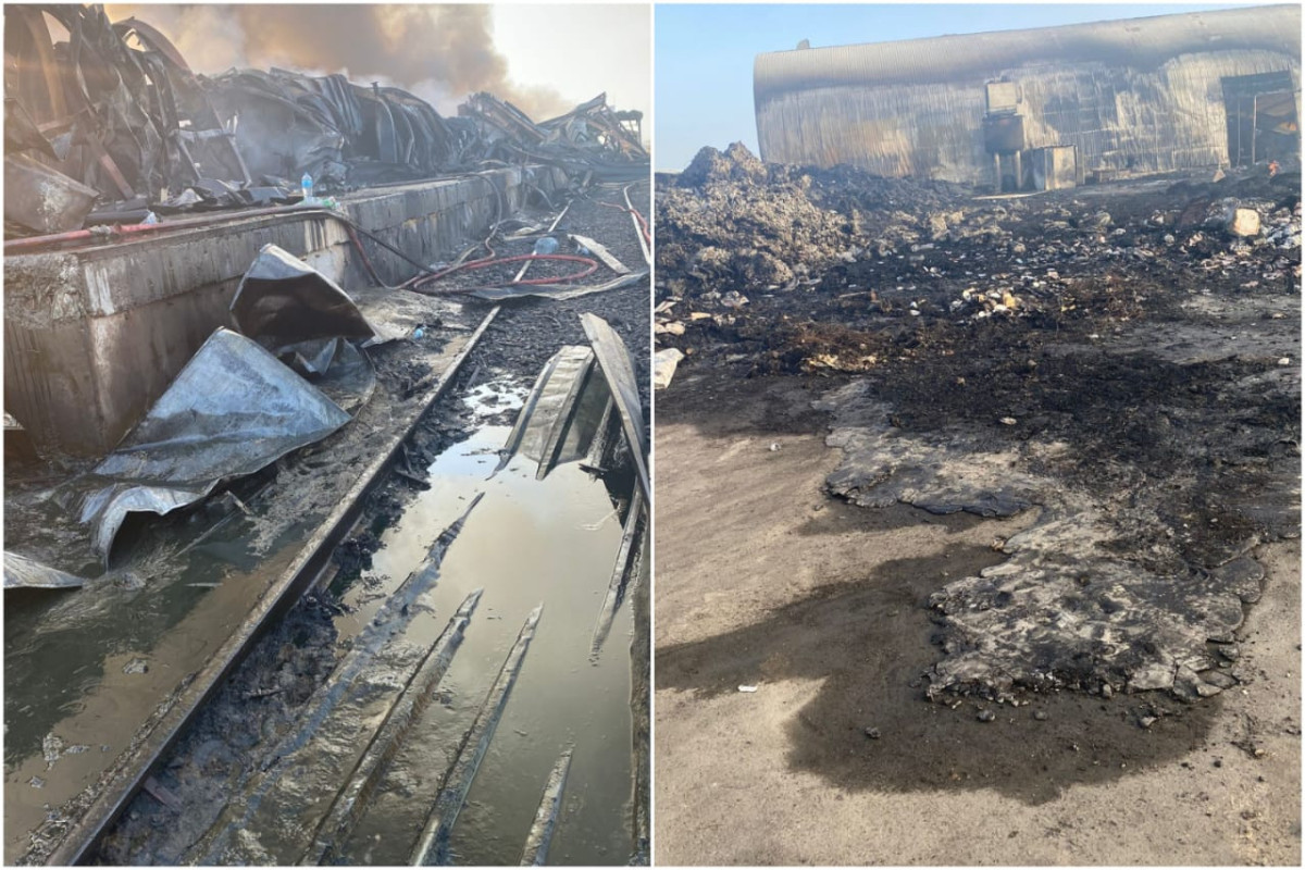 Место пожара в Сумгайыте