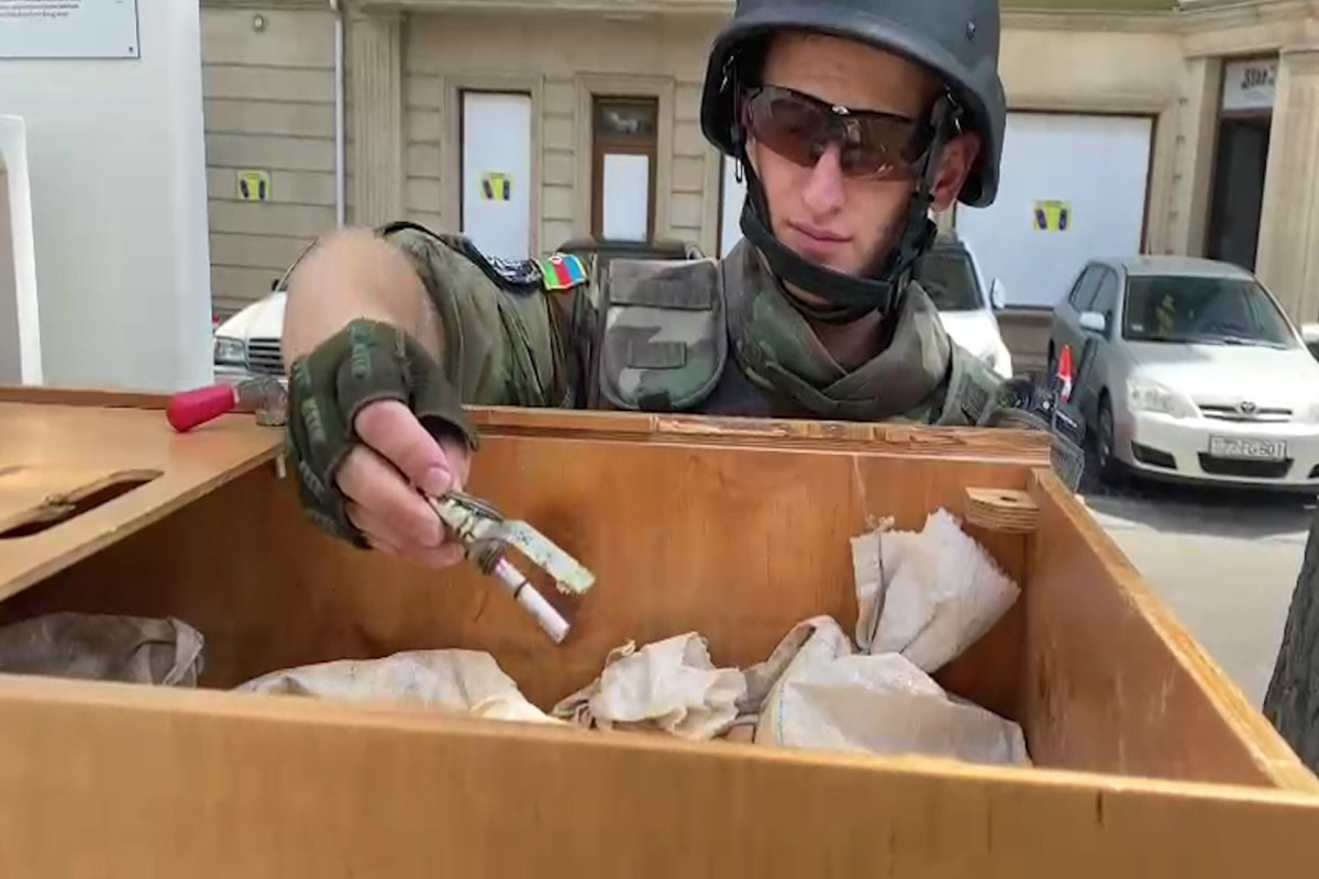 В Насиминском районе обнаружена ручная граната-ВИДЕО 