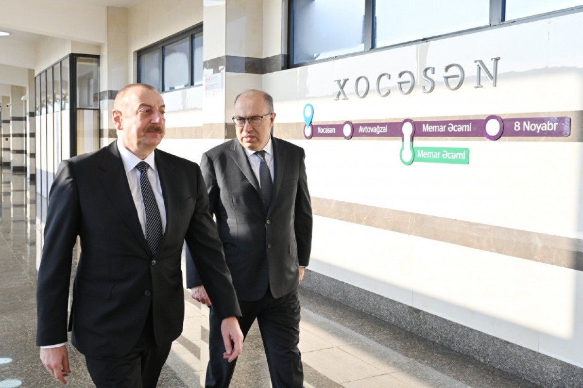 Президент принял участие в открытии электродепо и станции метро «Ходжасан»