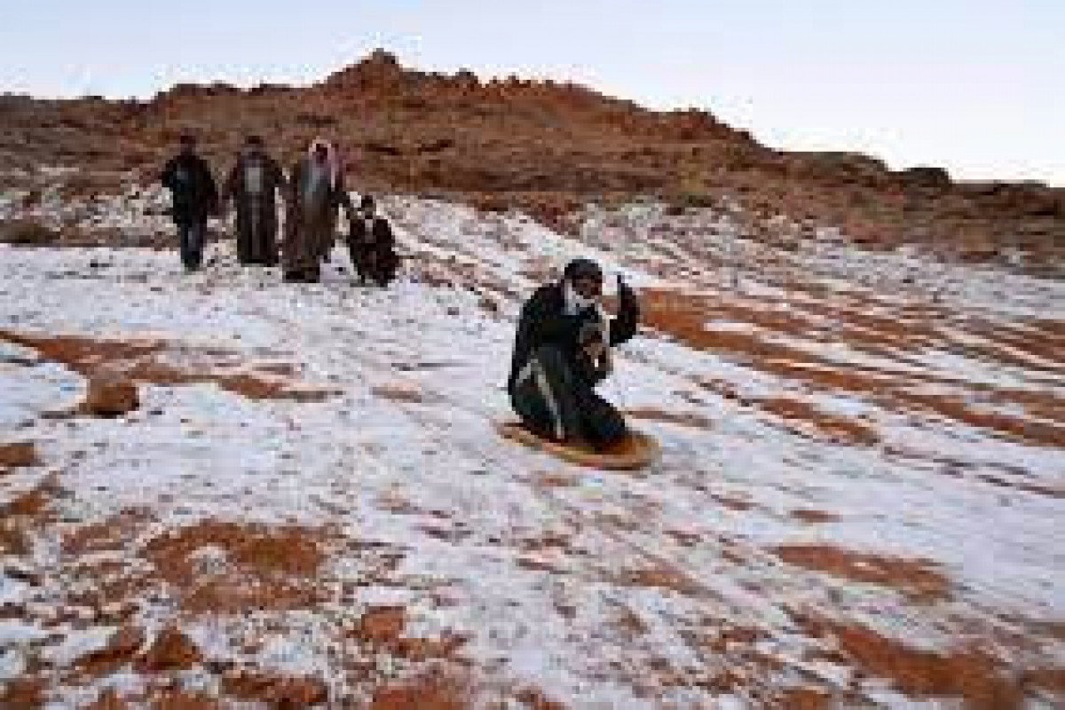 В Саудовской Аравии на Новый год выпал снег