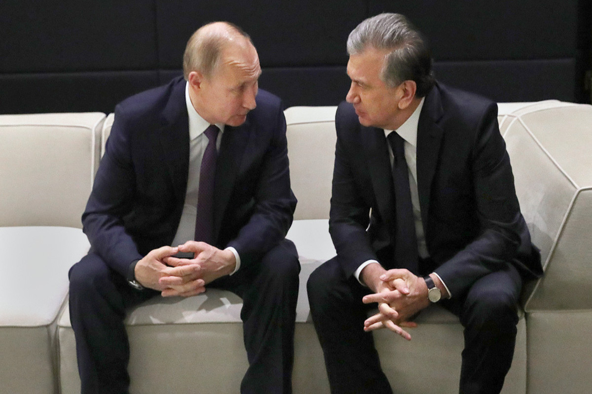 Президент РФ Владимир Путин и президент Узбекистана Шавкат Мирзиёев