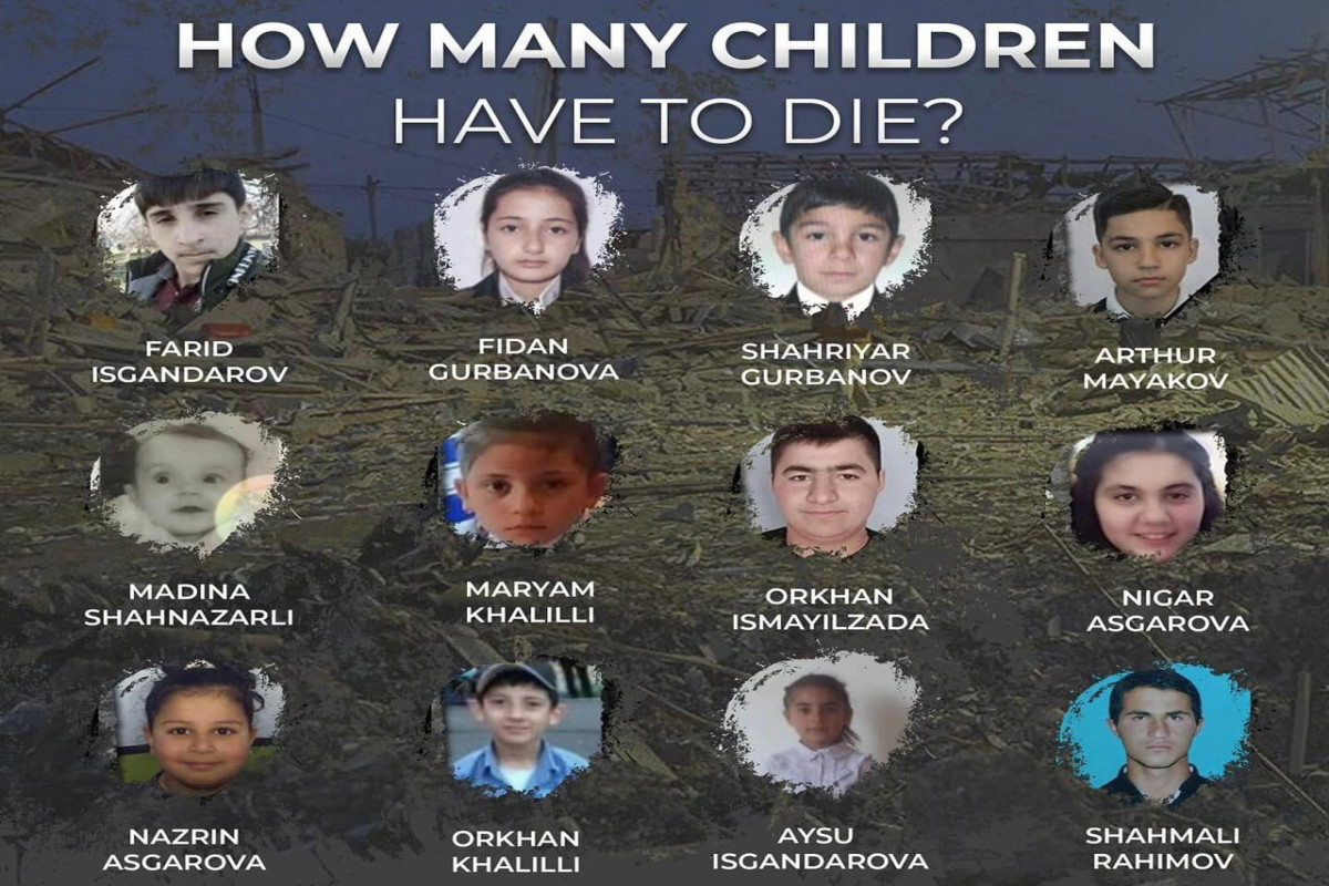 Фотографии детей, погибших в результате армянского террора во время Отечественной войны