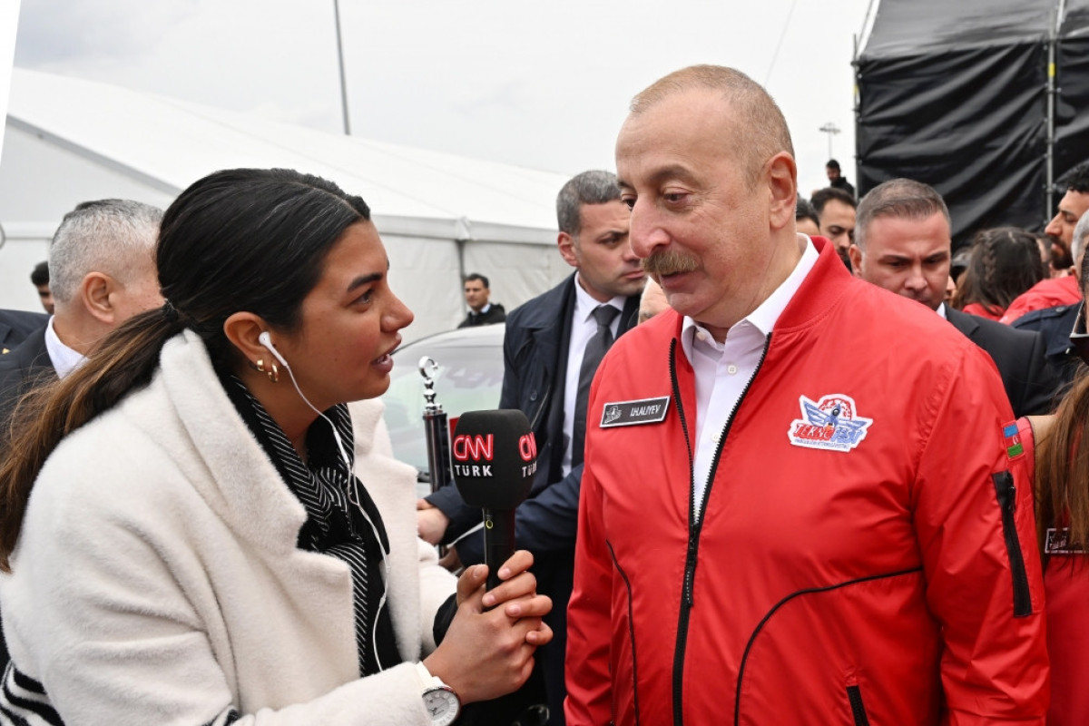 Президенты Азербайджана и Турции ответили на вопросы корреспондента CNN Türk-ФОТО 