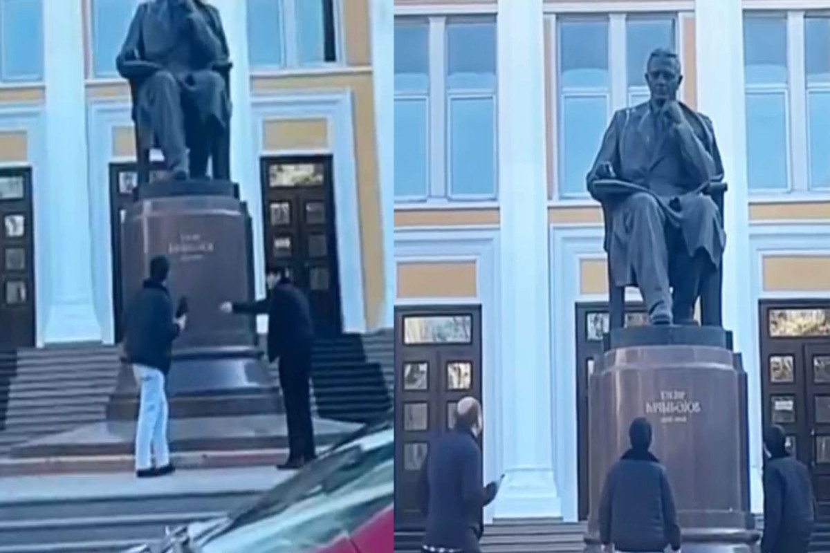Один из бросивших ботинок в памятник Узеиру Гаджибейли оштрафован, второй арестован-ОБНОВЛЕНО 