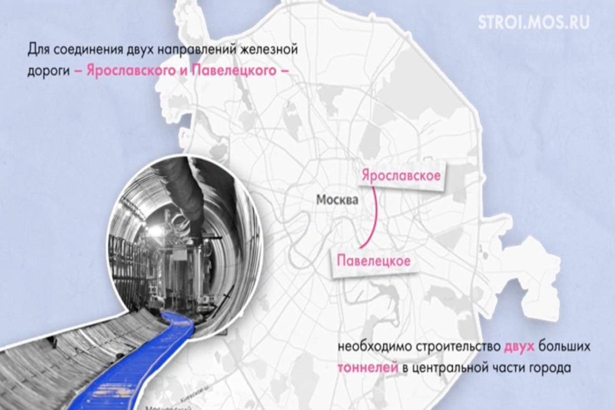 В Москве построят первый в мире подземный железнодорожный туннель