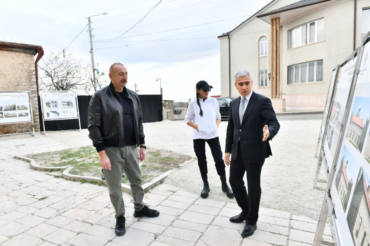 Президент Азербайджана и первая леди ознакомились с восстановительными работами в мечети «Мамайы» в Шуше-ОБНОВЛЕНО -ФОТО 