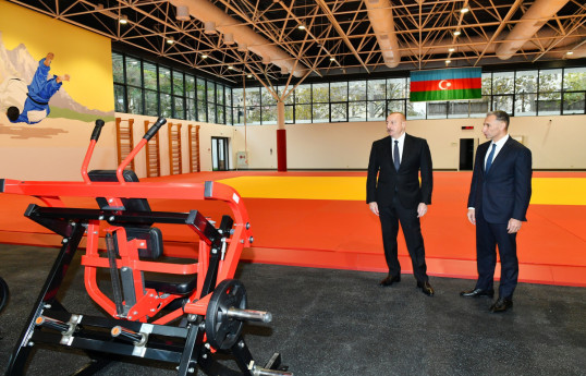 Президент Азербайджана ознакомился с условиями, созданными в Учебно-тренировочном центре для национальных команд по дзюдо