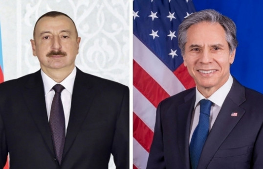 Президент Ильхам Алиев,  Госсекретарь США Энтони Блинкен