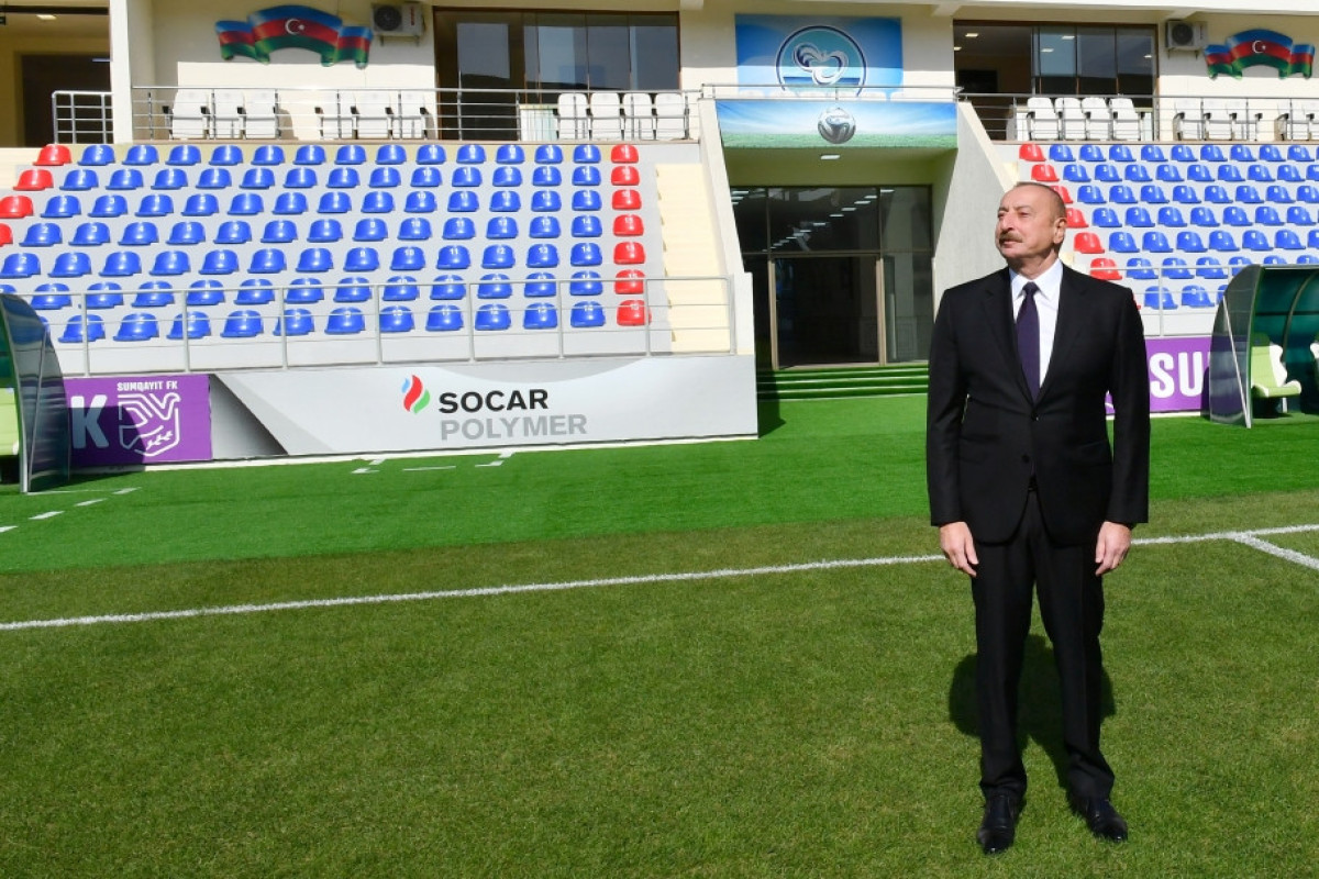 Президент Азербайджана ознакомился с условиями, созданными на Сумгайытском городском стадионе-ОБНОВЛЕНО 