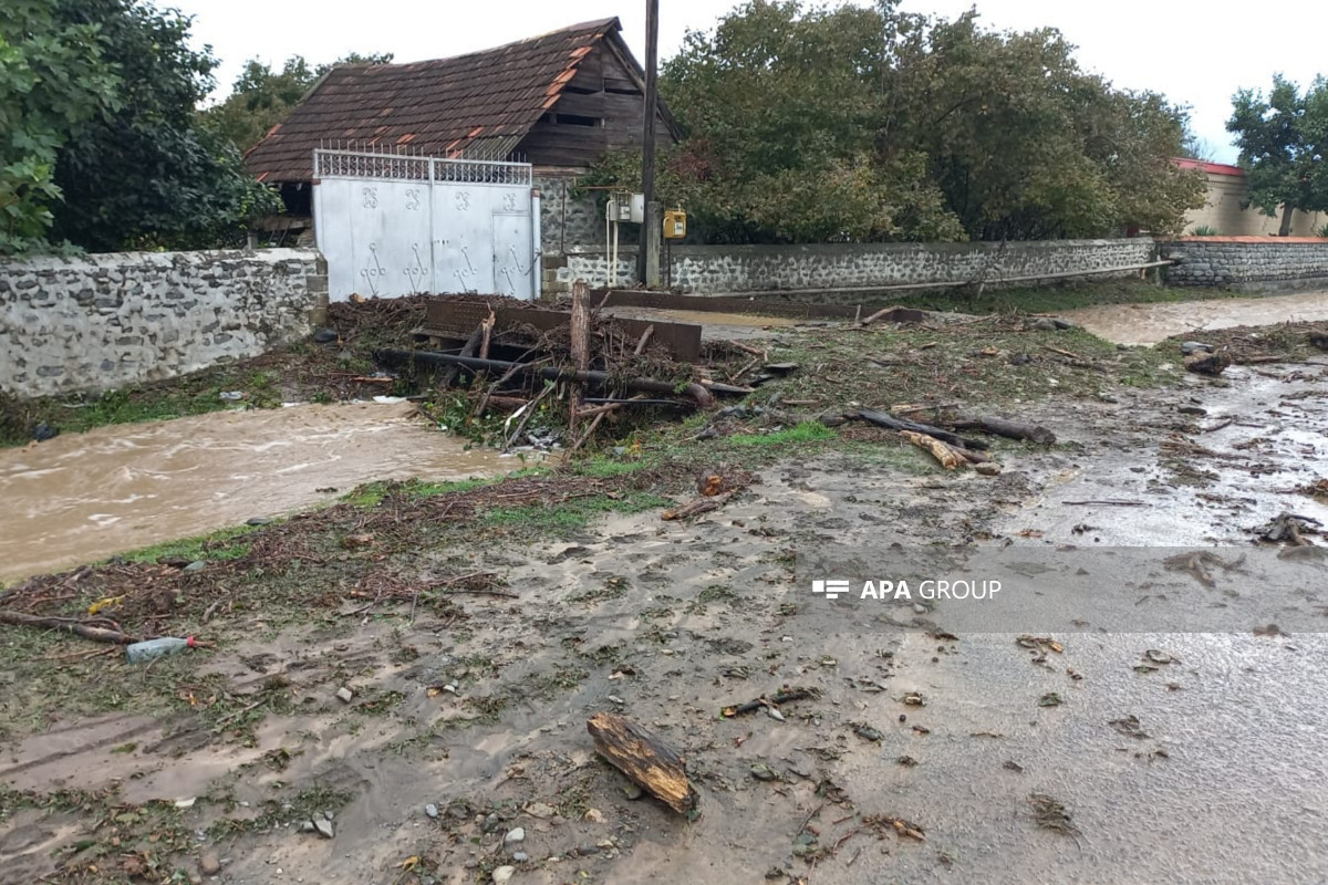 В Загатальском и Балакянском районах дома затоплены селевыми потоками, размыло 4 моста