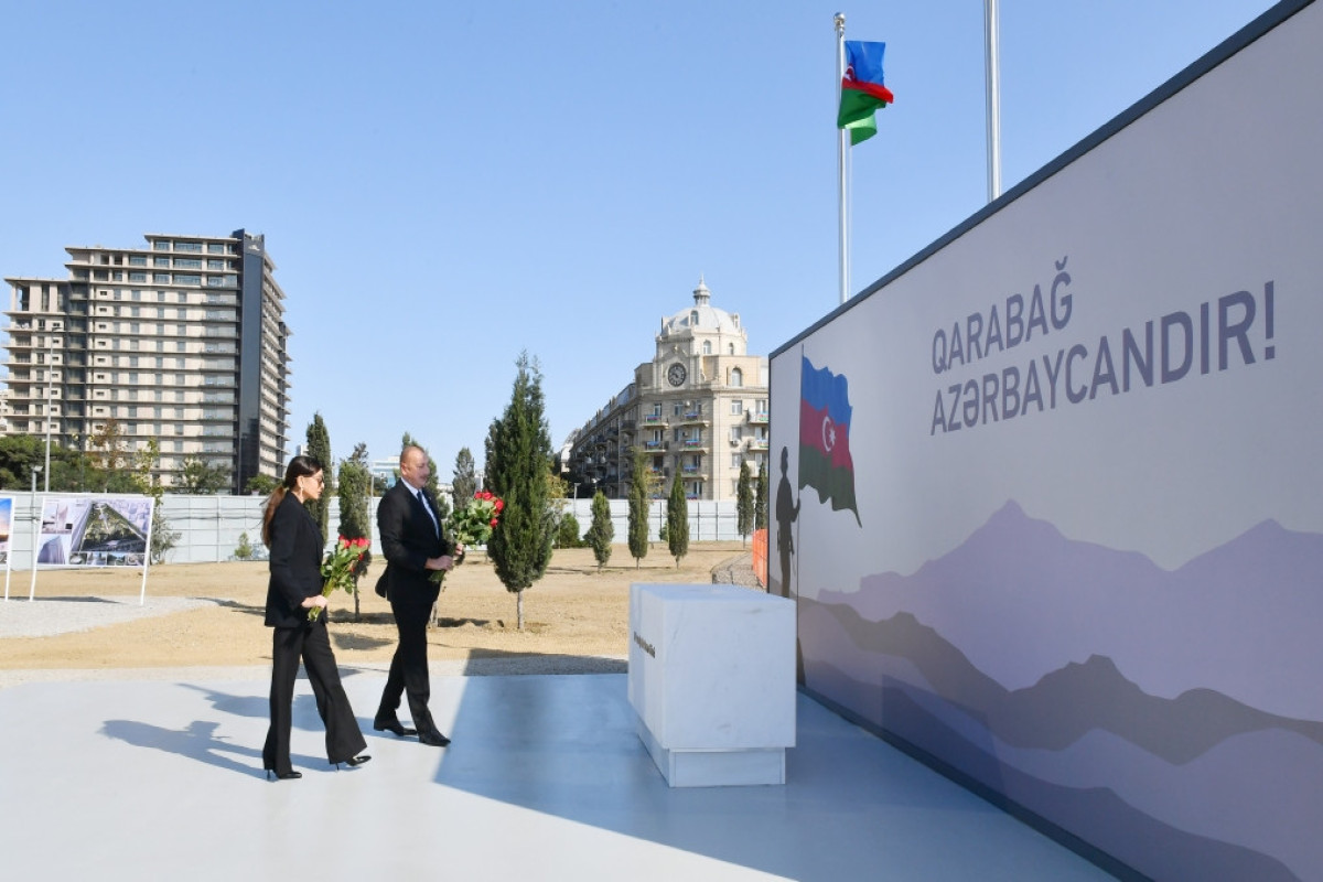 Президент и первая леди посетили строящийся в Баку Парк победы-ОБНОВЛЕНО 