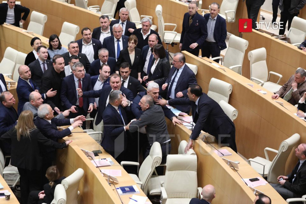 В грузинском парламенте произошла драка - ВИДЕО 