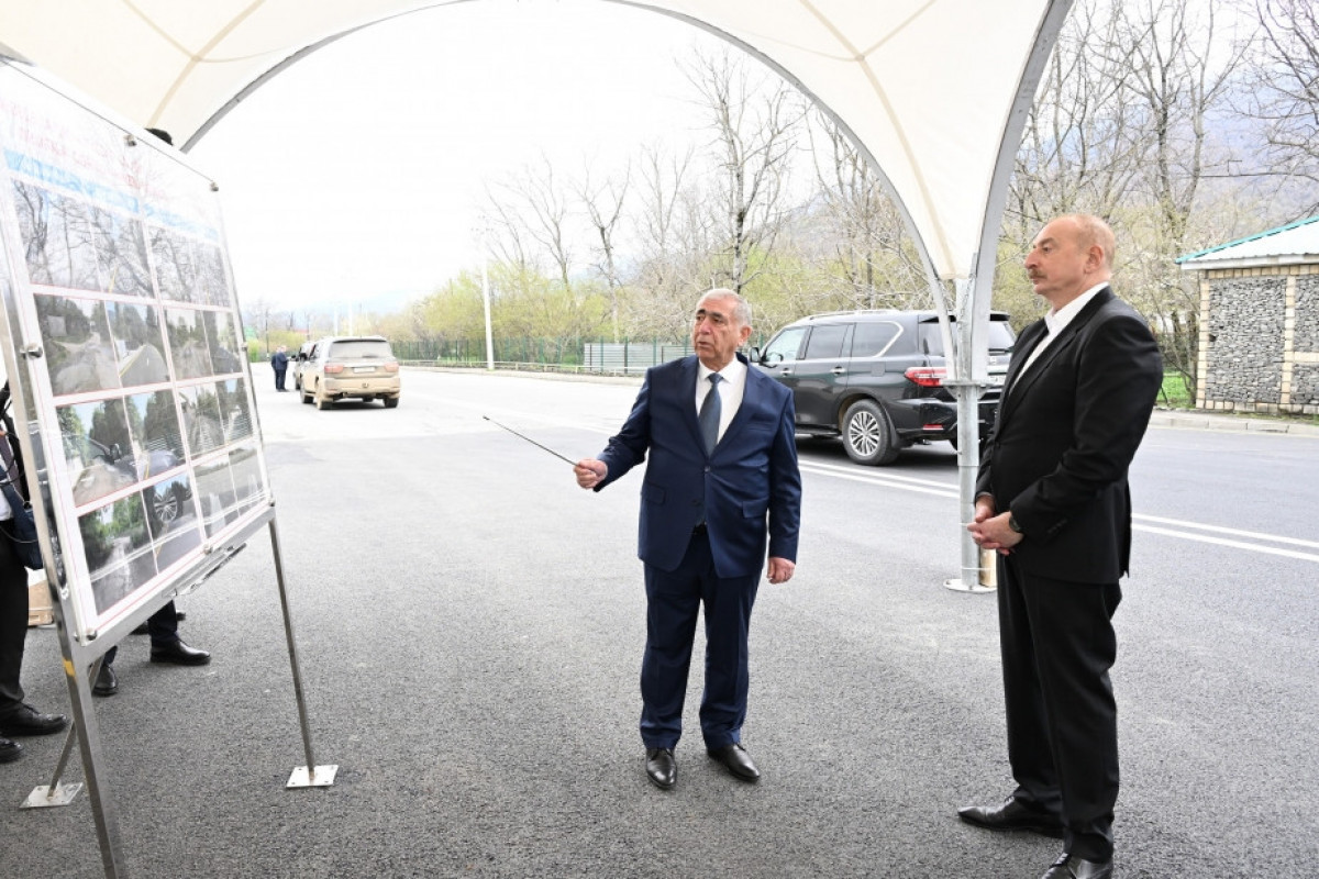 Президент Ильхам Алиев принял участие в открытии автодороги -ОБНОВЛЕНО 