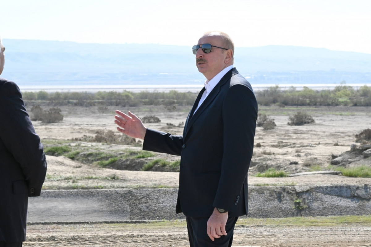 Президент Ильхам Алиев дал старт реконструкции Ширванского оросительного канала в Гаджигабульском районе -ОБНОВЛЕНО 